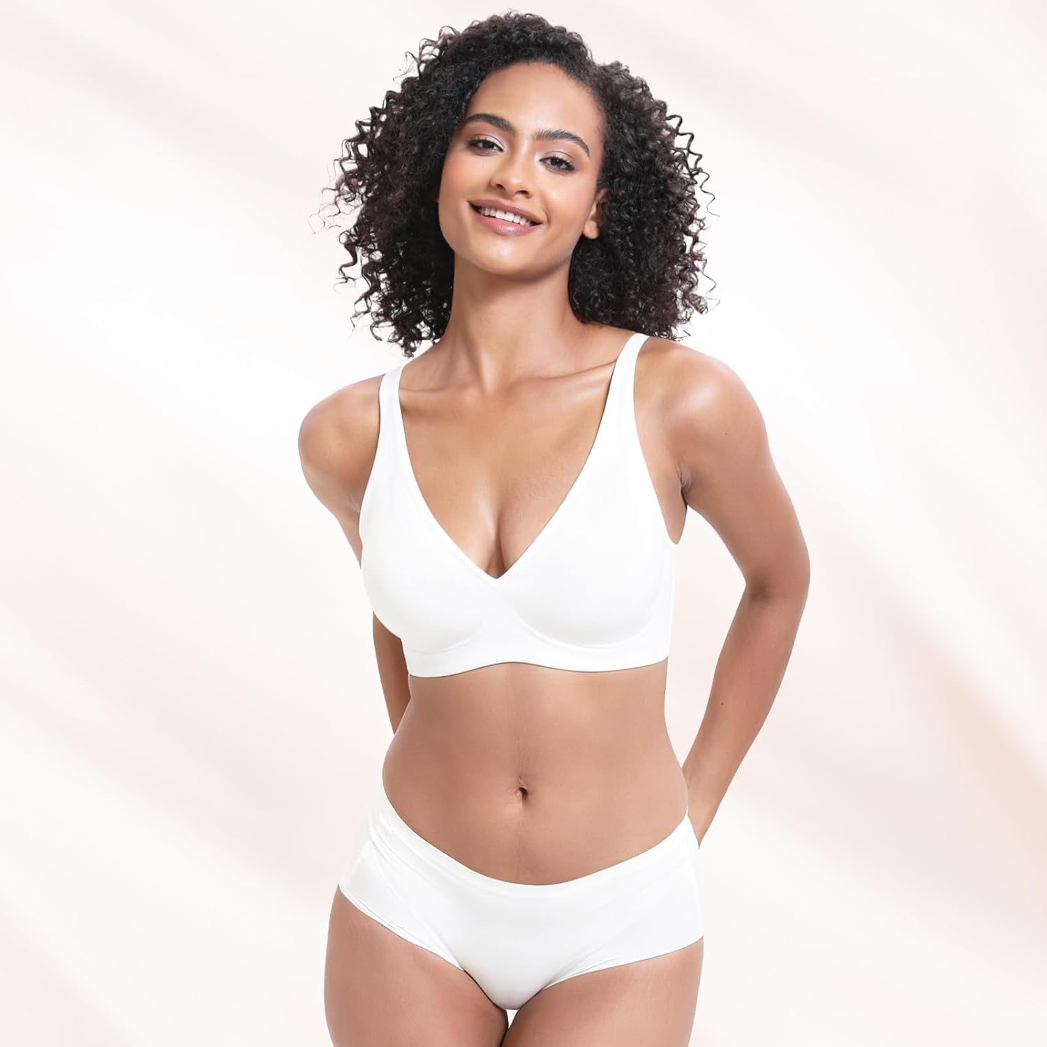 Jelly Wireless Bra for Women, Push Up Seamless T-Shirt Bras, Comfortable Plunge No Underwire Bra with Adjustable Straps - Image 5