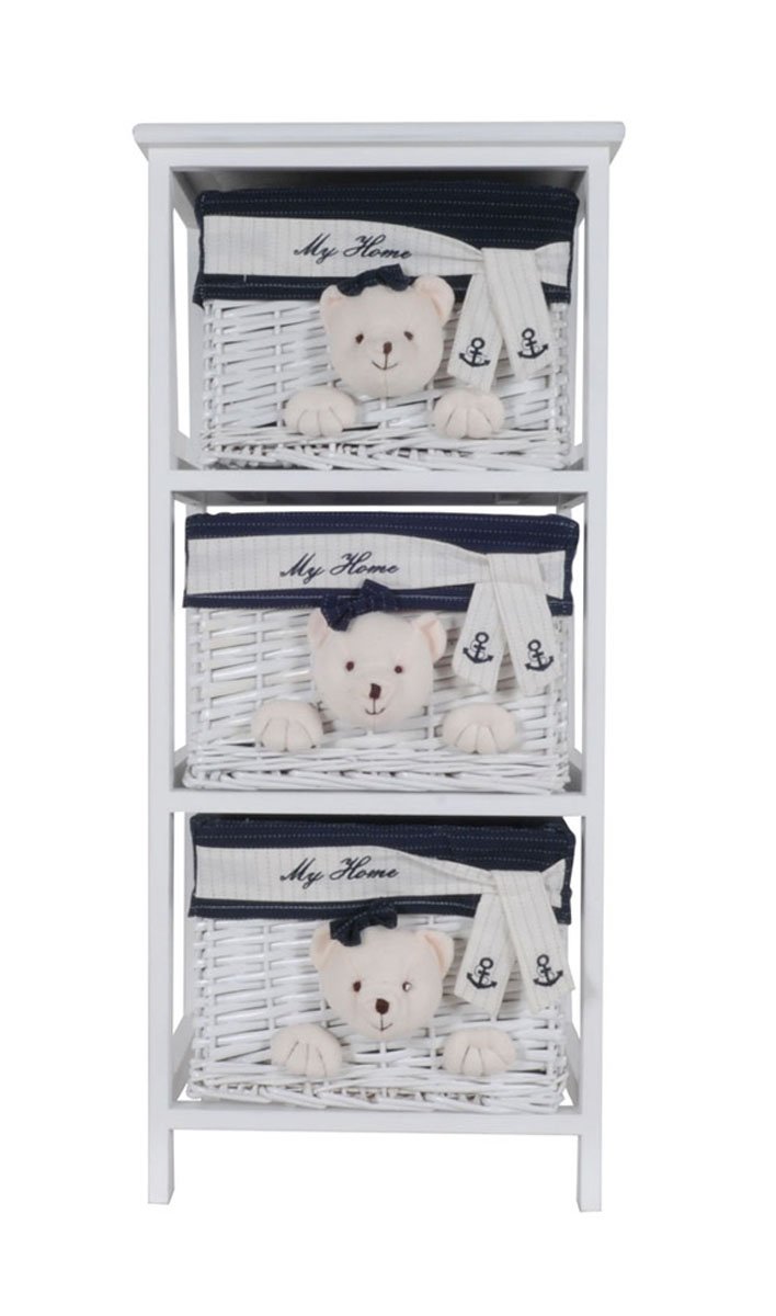 Anne Home Portable 3 Drawers Children Storage, One Size, Multicolor