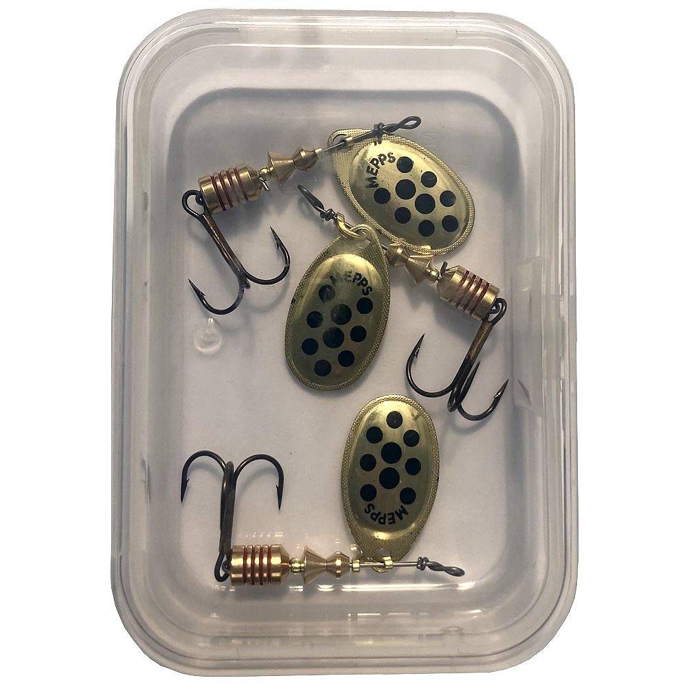 Mepps Aglia Special Trout Fishing Spinner, OR POINTS NOIRS PAR 3, 2