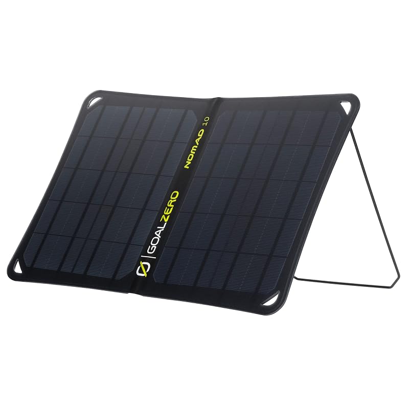 Painel Solar Dobrável Monocristalino Goal Zero Nomad 10 de 10 W com USB e Suporte Ajustável Modelo 11900