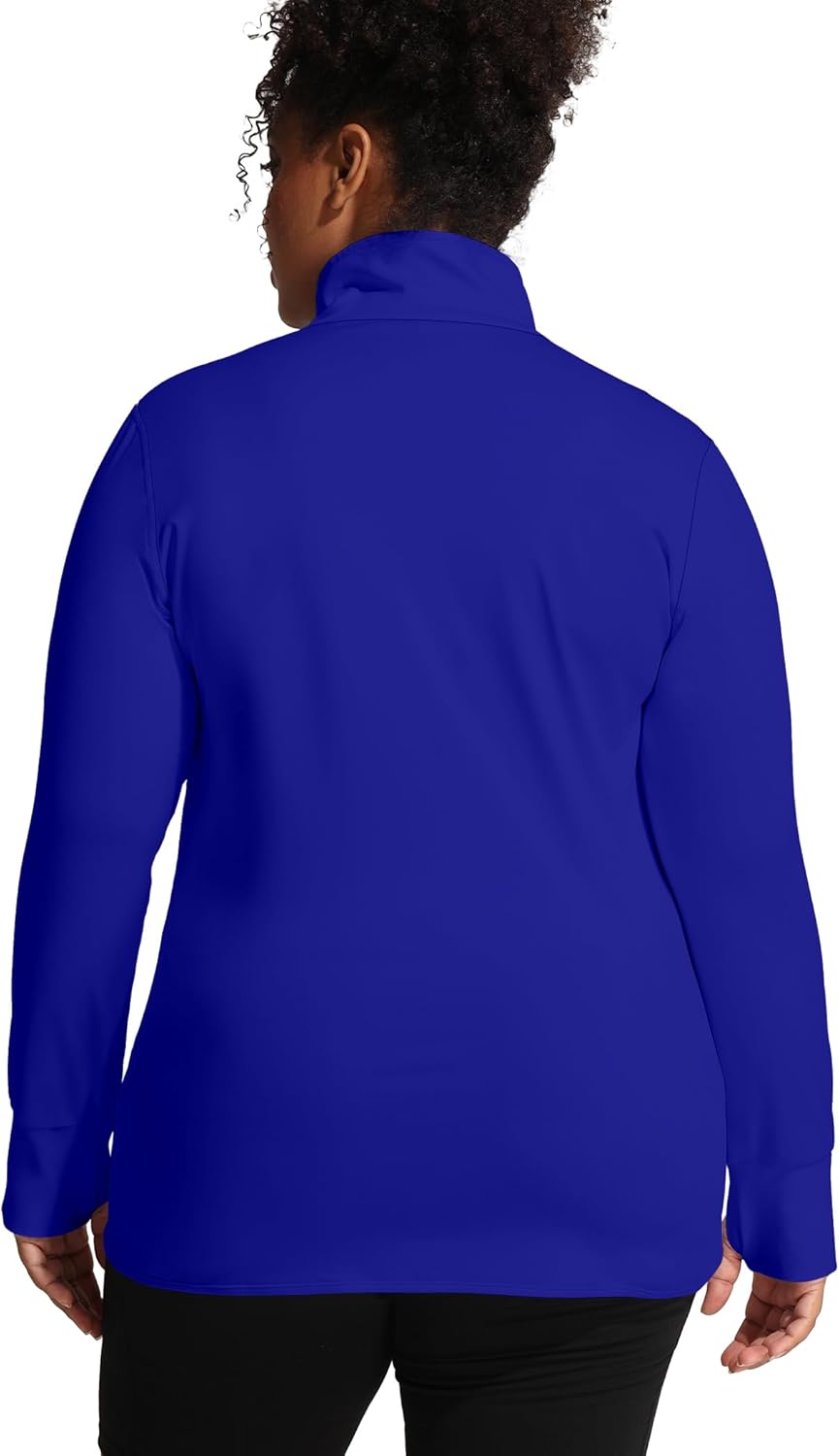 COOTRY Women's Plus Size Athletic Jackets Zip Up Lightweight Workout Running Track Jackets with Thumb Holes