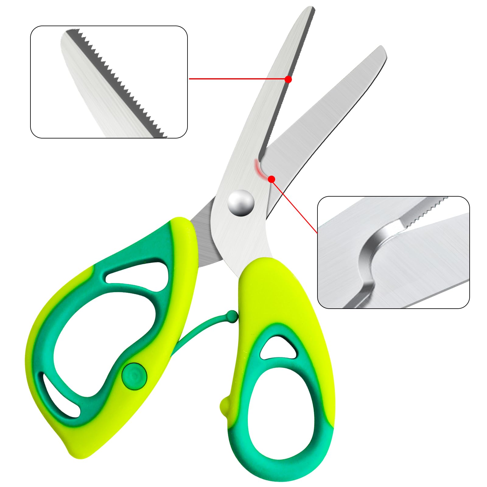 CCR Kids Scissors,Craft Scissors with Cover,Suitable for Children 5+,Stainless Steel Blades with Soft Handles,Suitable for School Kitchens and Home Use - Image 2