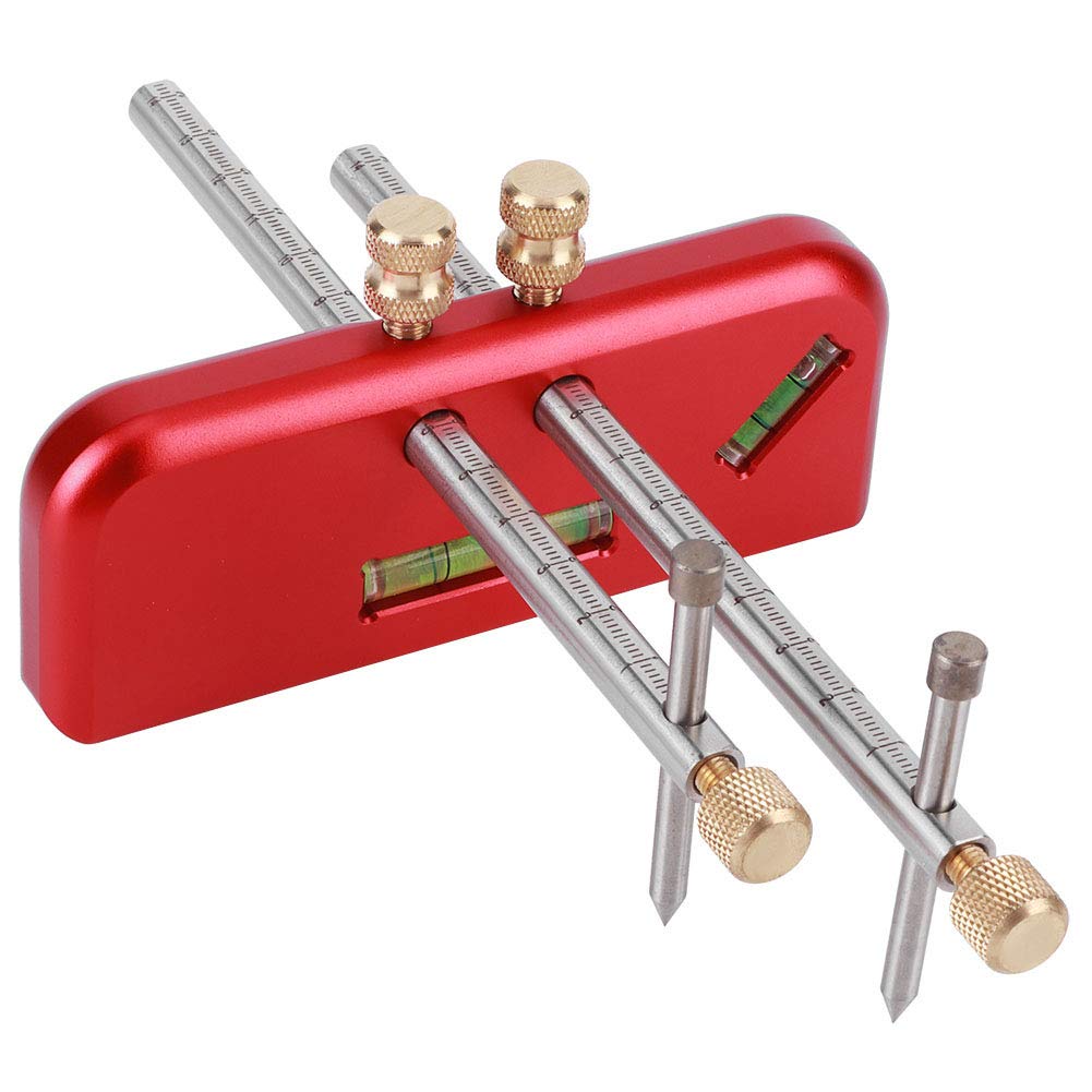 Calibre de Marcado para Carpintería, Herramienta de Trazado Aleación de Aluminio Regla de Calibre de Embutir de Doble Cabeza Trazador Lineal para Carpintería Calibre de Marcado