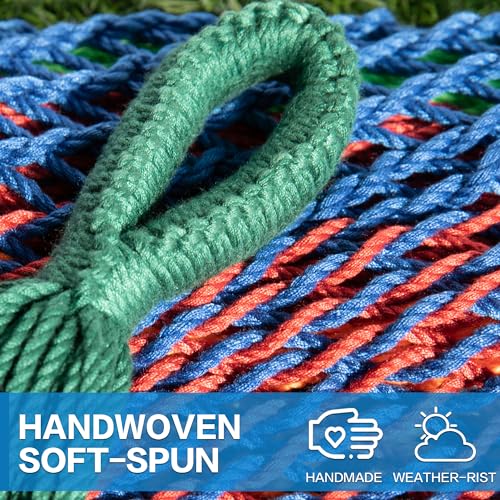 Image of PNAEUT Double Hammocks with Stand for Outside, Portable Space Saving Heavy-Duty Steel Stand for Indoor Outdoor Patio (Mayan Rainbow)
