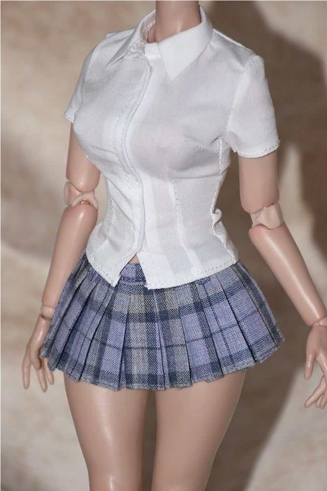 Vêtements de poupée échelle 1/6 AMITD ensemble chemise jupe blanche