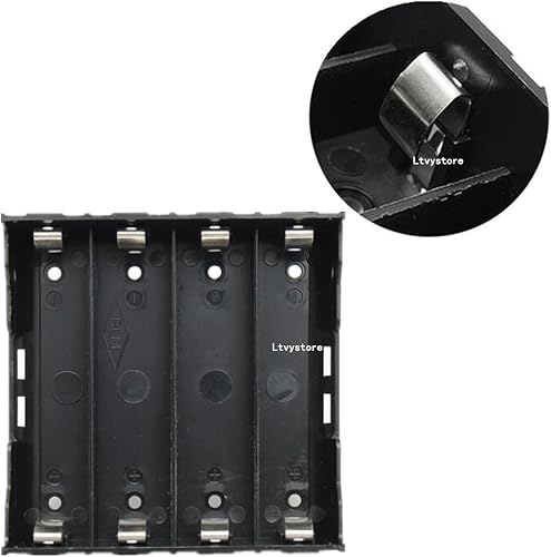 Miniatura 2 de Soporte para batería 18650, 8 piezas 4 ranuras x 3.7V caja de almacenamiento de batería DIY, en paralelo caja de baterías de plástico negro con pin