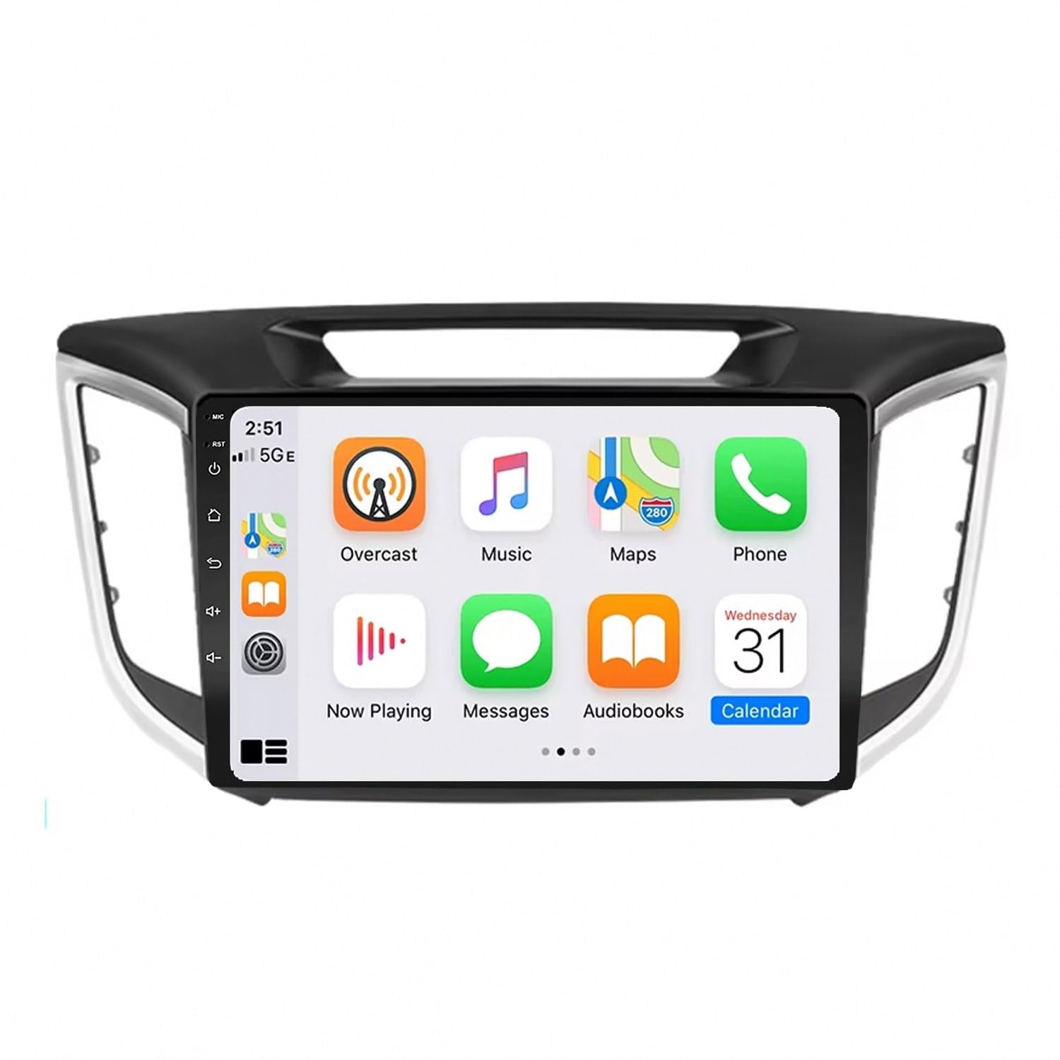 Wyświetlacz Carplay dla Hyundai Verna 2017-2020 Z Kamerą Cofania, Funkcją Mirror Link, Sterowaniem Głosowym I Radiem Fm; Obsługa Siri/Aux/Airplay, 8 Rdzeń 6G+128G
