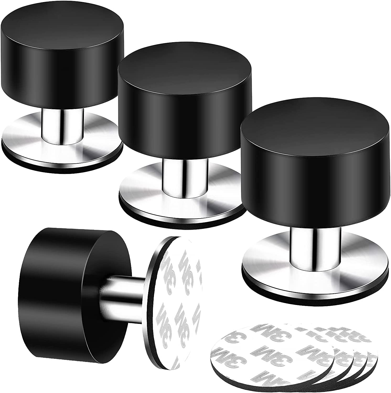 Buy SYOSI 4 Pack Door Stops & 4Pcs Extra Stickers Black Self Adhesive