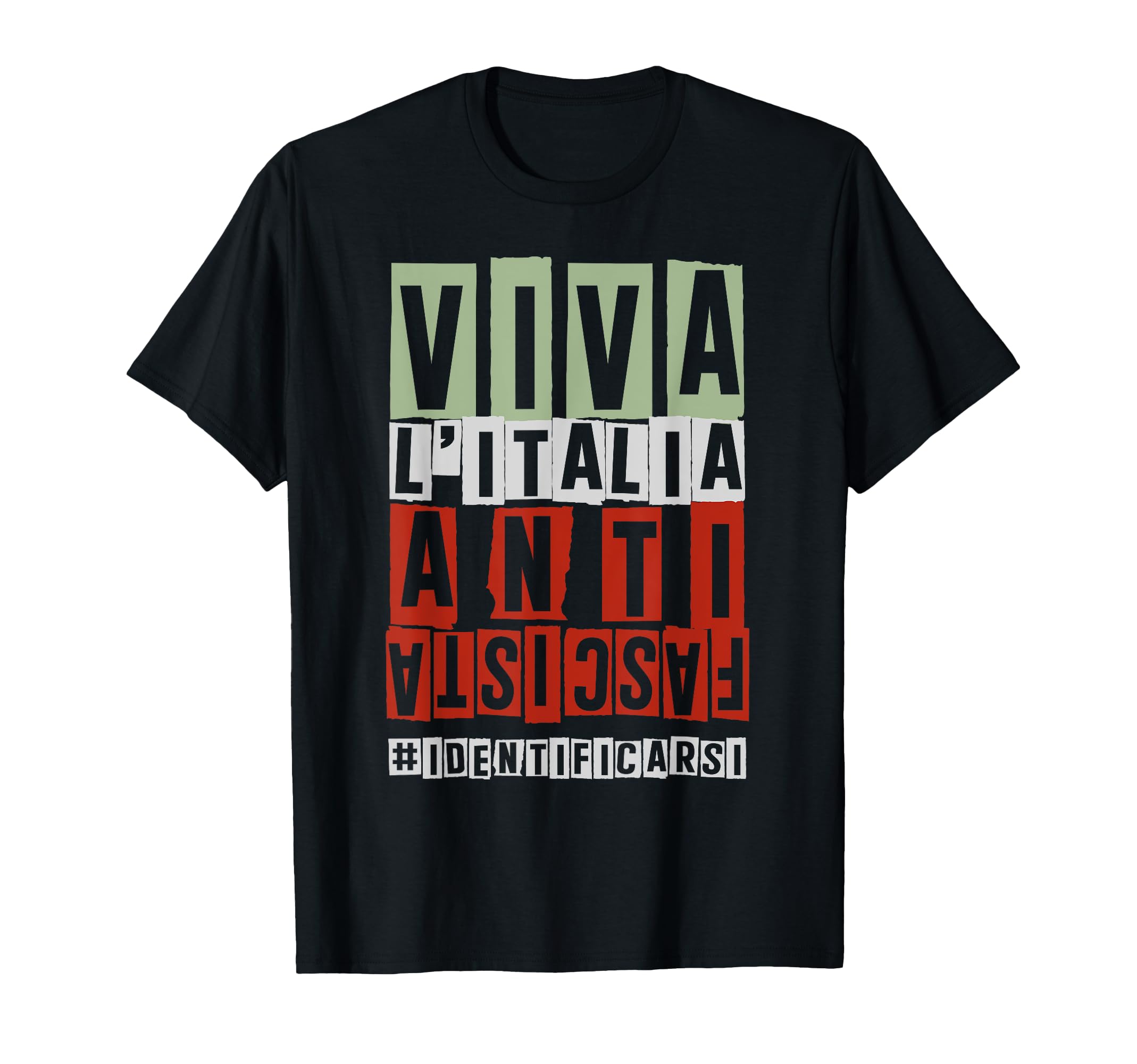Themoniae Maglietta antifascista Italia, anti fascista, fascismo,  identificarsi, impegno, rosso, T-Shirt Unisex Adulto, Nero, S, Manica  corta, Casual Unisex Antifascismo T-Shirt : Amazon.it: Moda