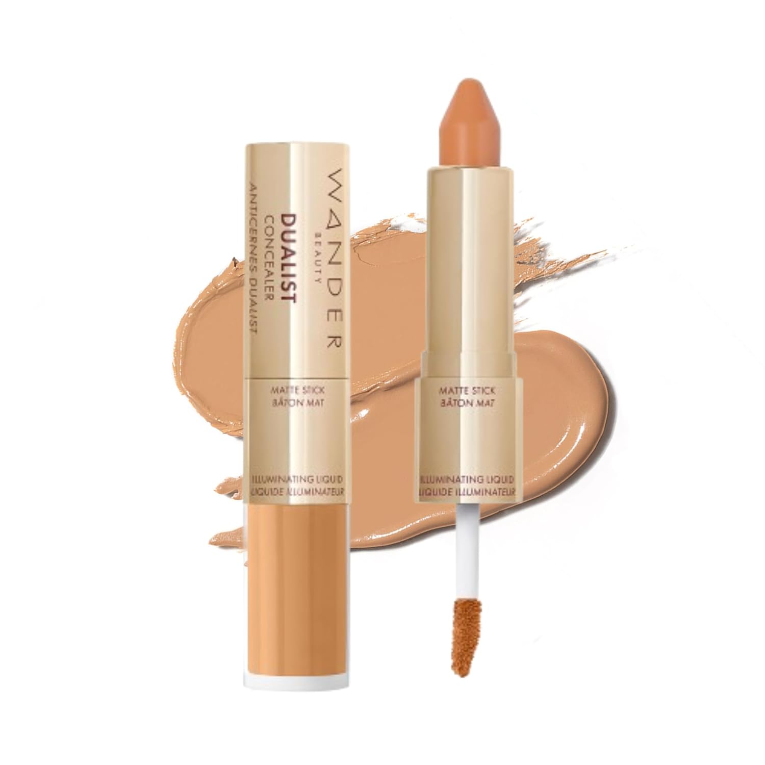 Wander Beauty Dualist Matte and Illuminating Concealer Makeup – Tan – Dual-Ended Matte Concealer Stick + Liquid Concealer – Full Coverage Concealer Brightens, Firms, & Hydrates Under Eyes – 0.28 fl oz Wander Beauty Dualist Matte and Illuminating Concealer Makeup – Tan – Dual-Ended Matte Concealer Stick + Liquid Concealer – Full Coverage Concealer Brightens, Firms, & Hydrates Under Eyes – 0.28 fl oz