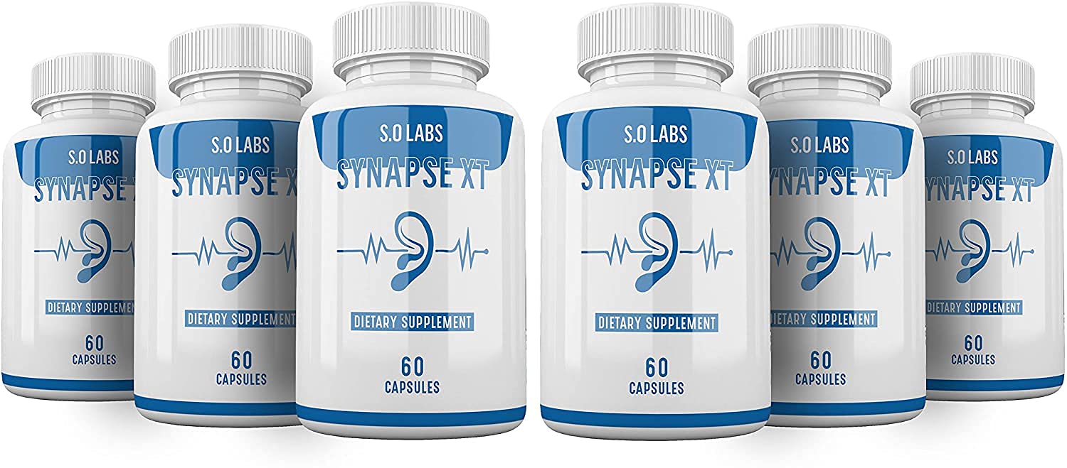 (6 Pack) Synapse XT for Tinnitus Supplement Pills Premium Synapse XT Relief Supp Capsules (360 Capsules)