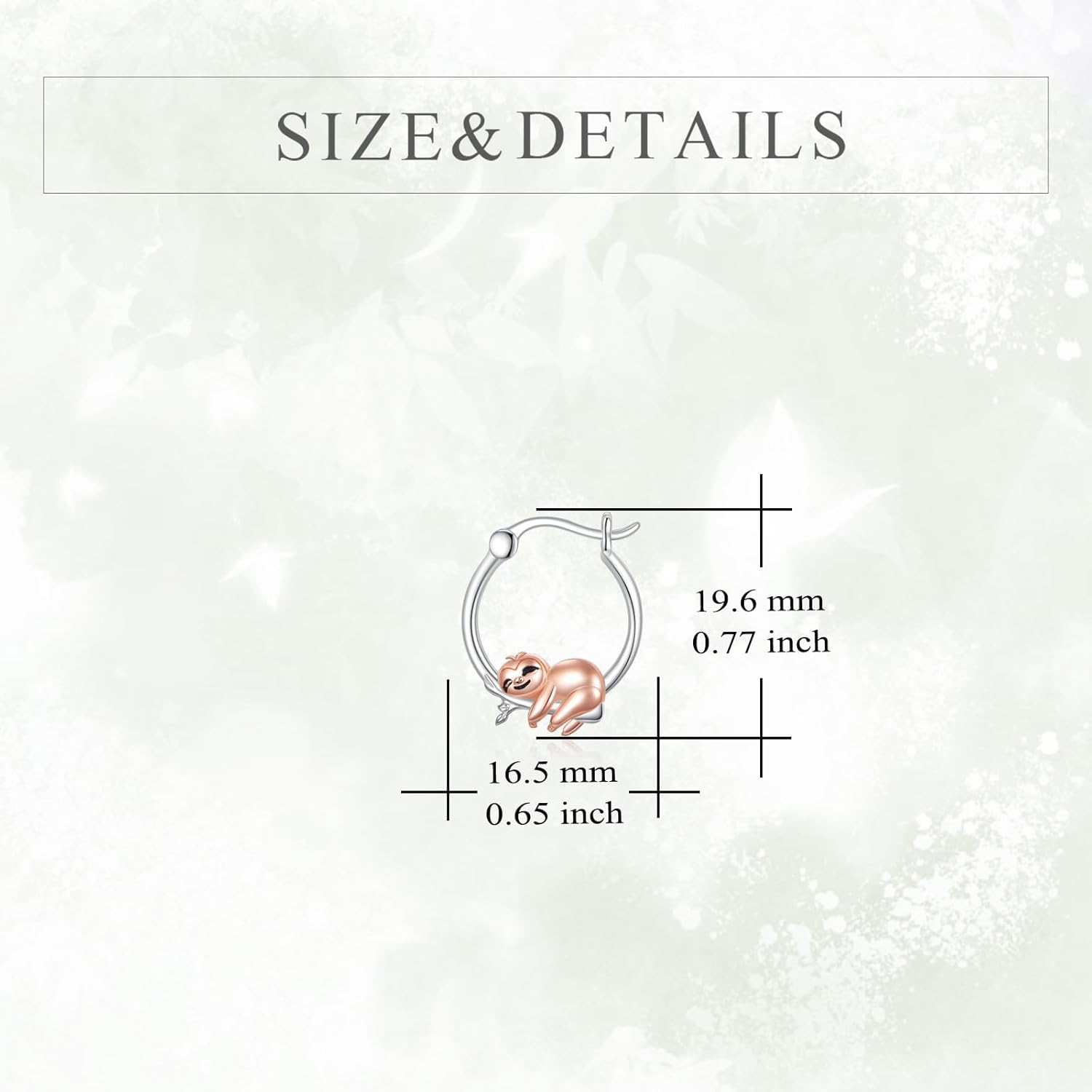 Animal Hoop Earrings Sterling Silver Sloth/Snake Hoop Earrings Cute Animal Jewelry Gifts for Women - Image 4