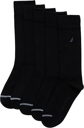 Miniatura 3 de Nautica Calcetines de vestir para hombre, paquete de 5 calcetines elásticos y cómodos con puños que se mantienen en marcha y costuras reforzadas