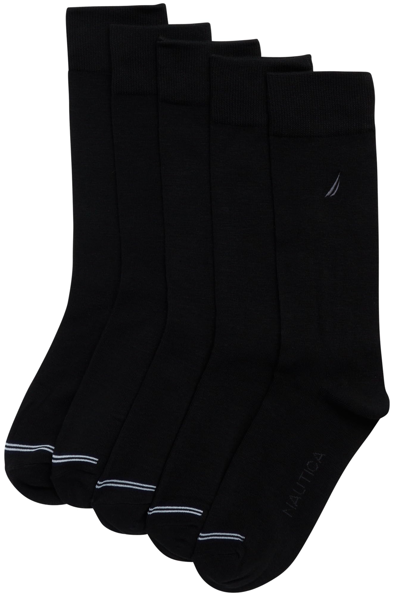 Nautica - Calcetines antihumedad para hombre (5 pares) con puño restante, talla 39-46