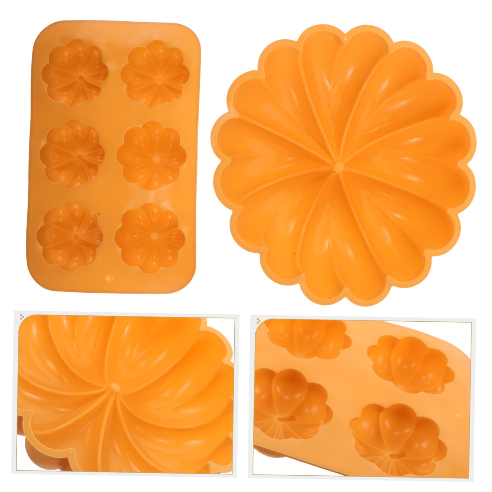 Mobestech 2piezas Molde Grande de Silicona Antiadherente para Pasteles de Calabaza y Molde de Cavidades para Hornear Unidades Festival Cosecha y Halloween