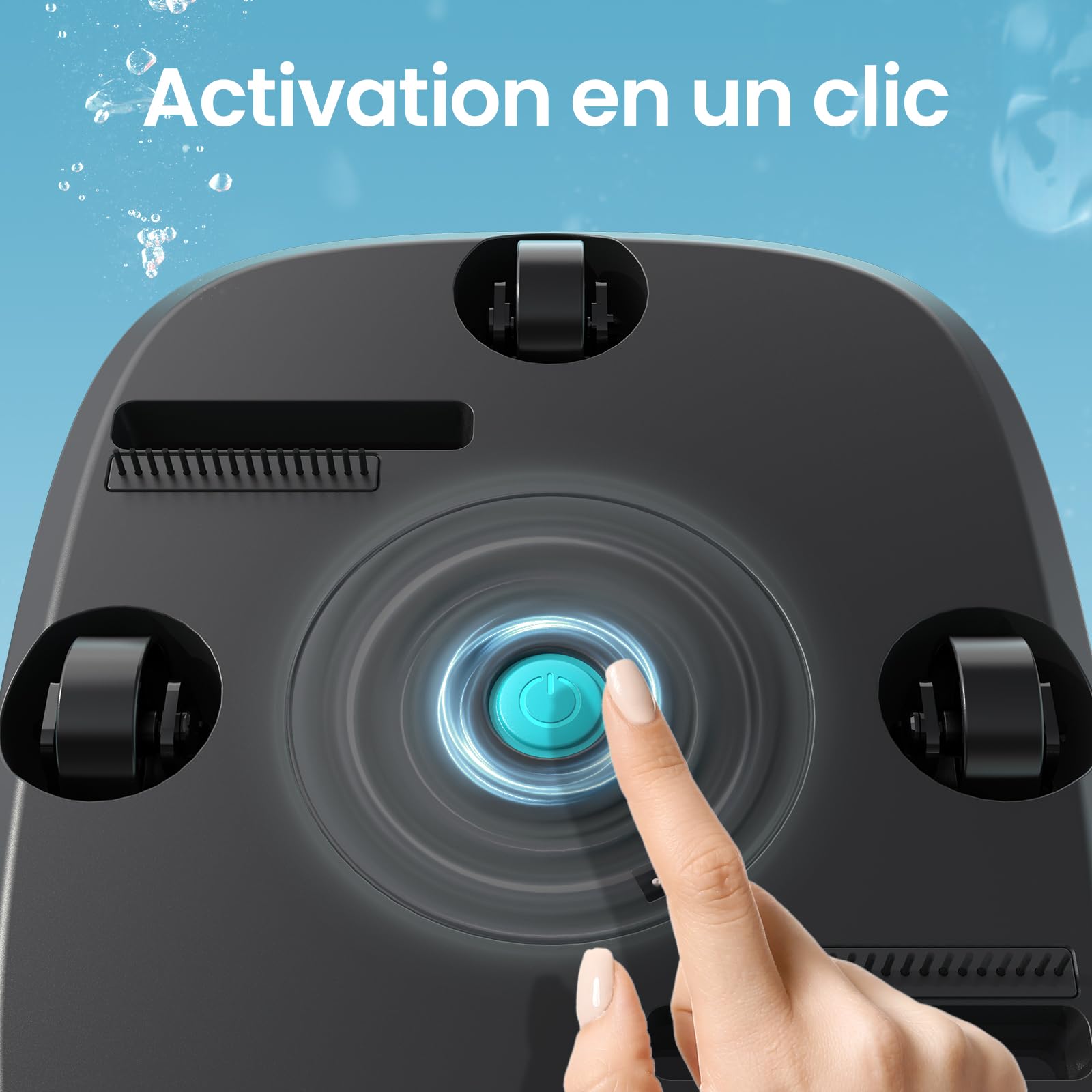 AIPER Robot Piscine sans Fil, Aspirateur de Piscine Automatique, Autonomie 90 Min, Aspire Débris et Feuilles, Auto-Stationnement, Idéal pour Piscines Hors-Sol jusqu'à 80 m²