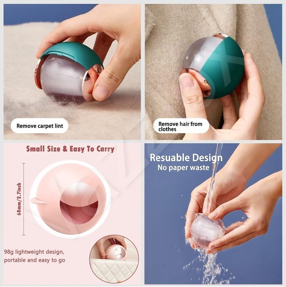 Lint Roller Ball β Sticky, Reusable & Washable Portable Lint Remover for Clothes, Dust, Pet Hair & Fur, Multicolor Gel Lint Roller 3