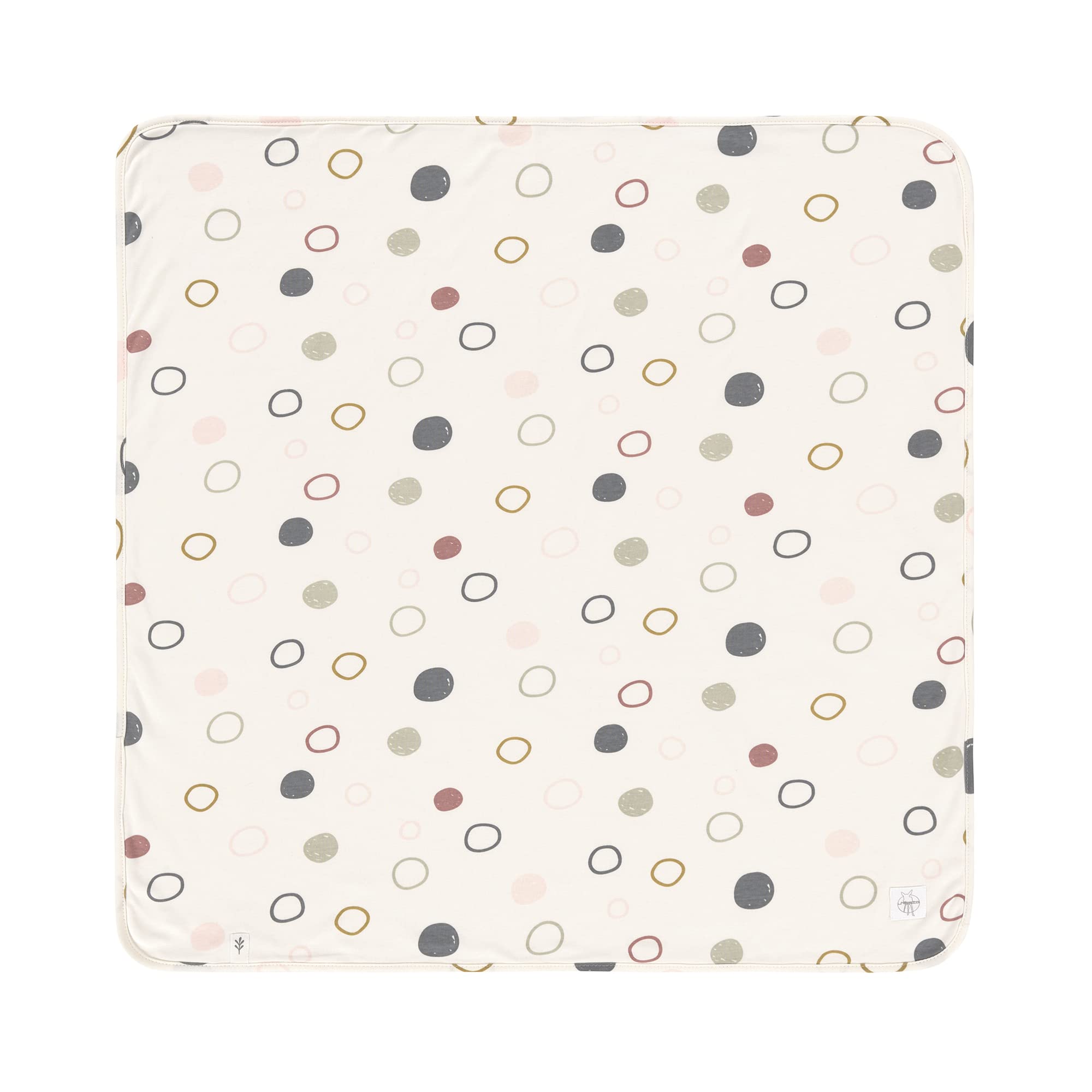 LÄSSIG baby cuddle blanket certificato GOTS morbido/Interlock Baby Blanket 80 x 80 cm Circles offwhite