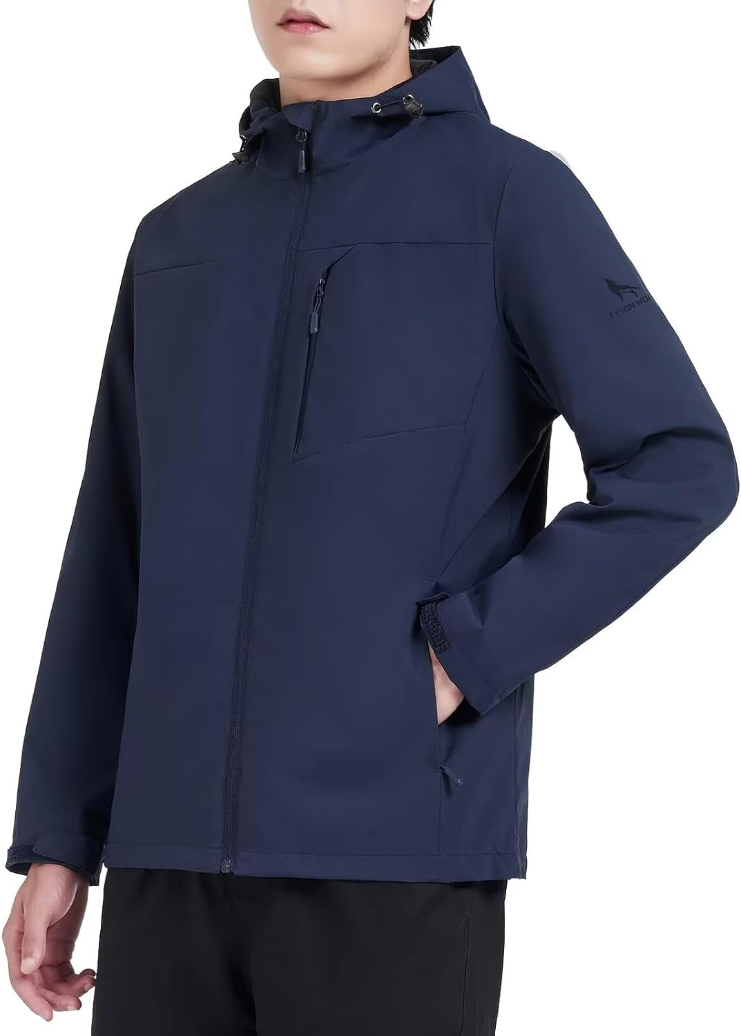 TYSON WOLF Men's Rain Jacket Waterproof Lightweight Rain Shell Raincoat with Hood for Hiking Golf Travel Cycling Windbreaker