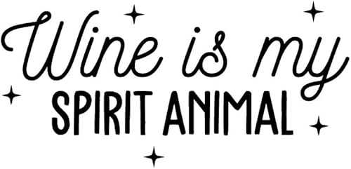 Miniatura 4 de Vinilo decorativo para pared, diseño de vino es mi espíritu animal, 10.5 x 22 pulgadas, humor moderno para adultos, cursiva, beber, hogar, sala de