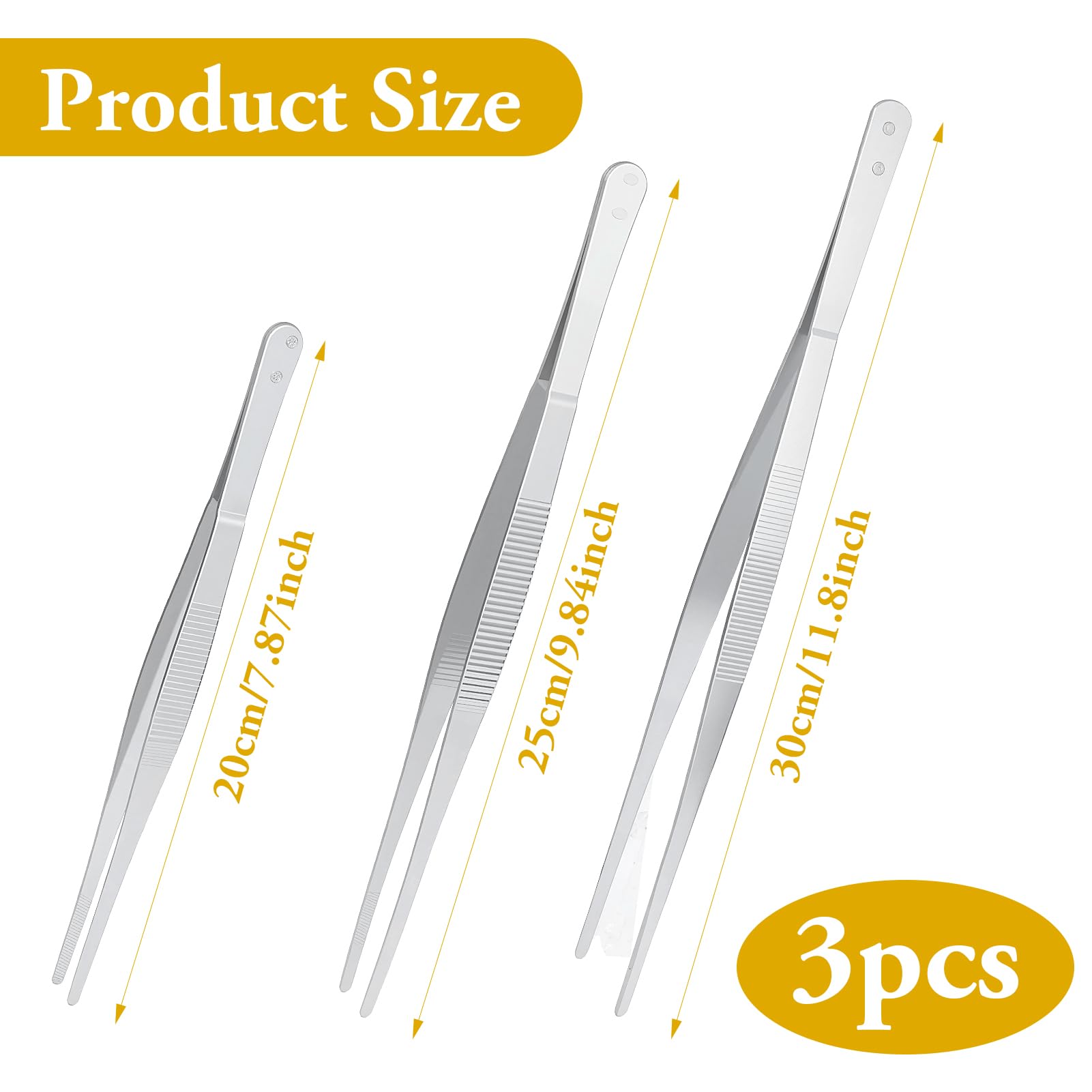 Newaner Pince de cuisine en acier inoxydabl, 30cm Pinces à barbecue