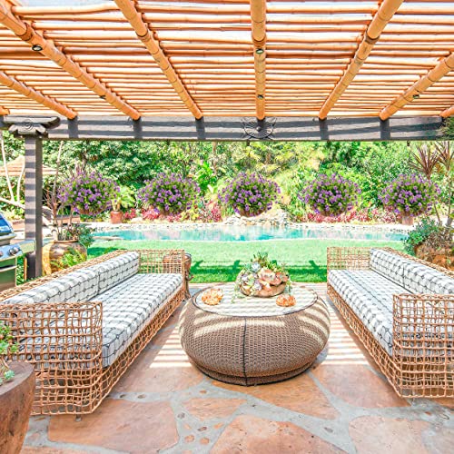 Homsunny Artificial Daisy Flower In Basket, Hanging Flowers Basket Centerpieces, Outdoors & Indoors Flowers In Coconut Lining Hanging Baskets For The Decoration Of Courtyard(Purple) #TOP3