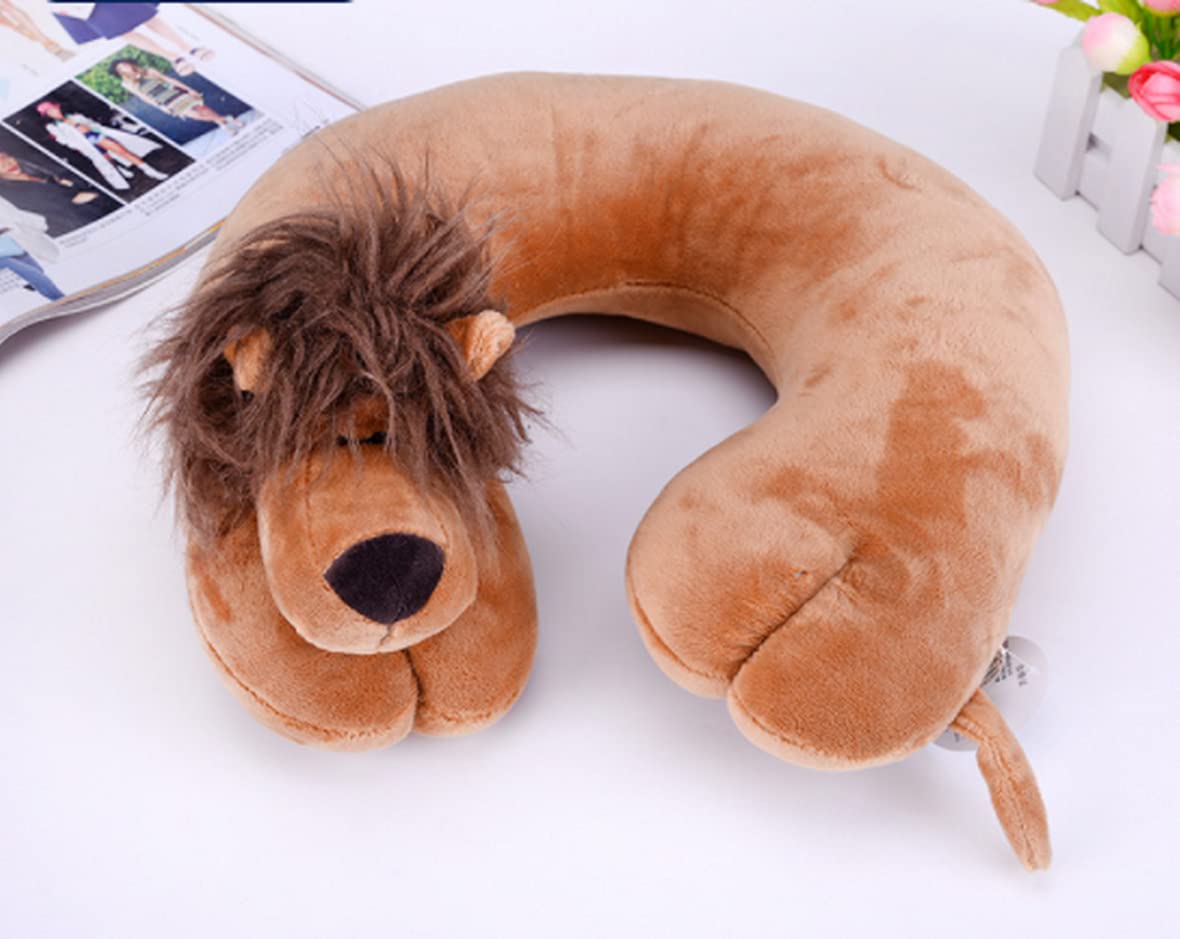 AOOPOO Super Soft Animal Travel Pillow U Shape Neck Pillow, Ergonomic Neck Support, for Neck, Chin, Lumbar and Leg Support (Lion)