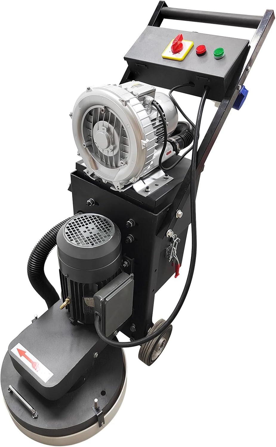 220V 5-Head Concrete Floor Grinder Polisher 4kW Industrial Floor Sander with 20L Dust Collector & 1.8kW Powerful Suction Fan for Cement Surface Grinding