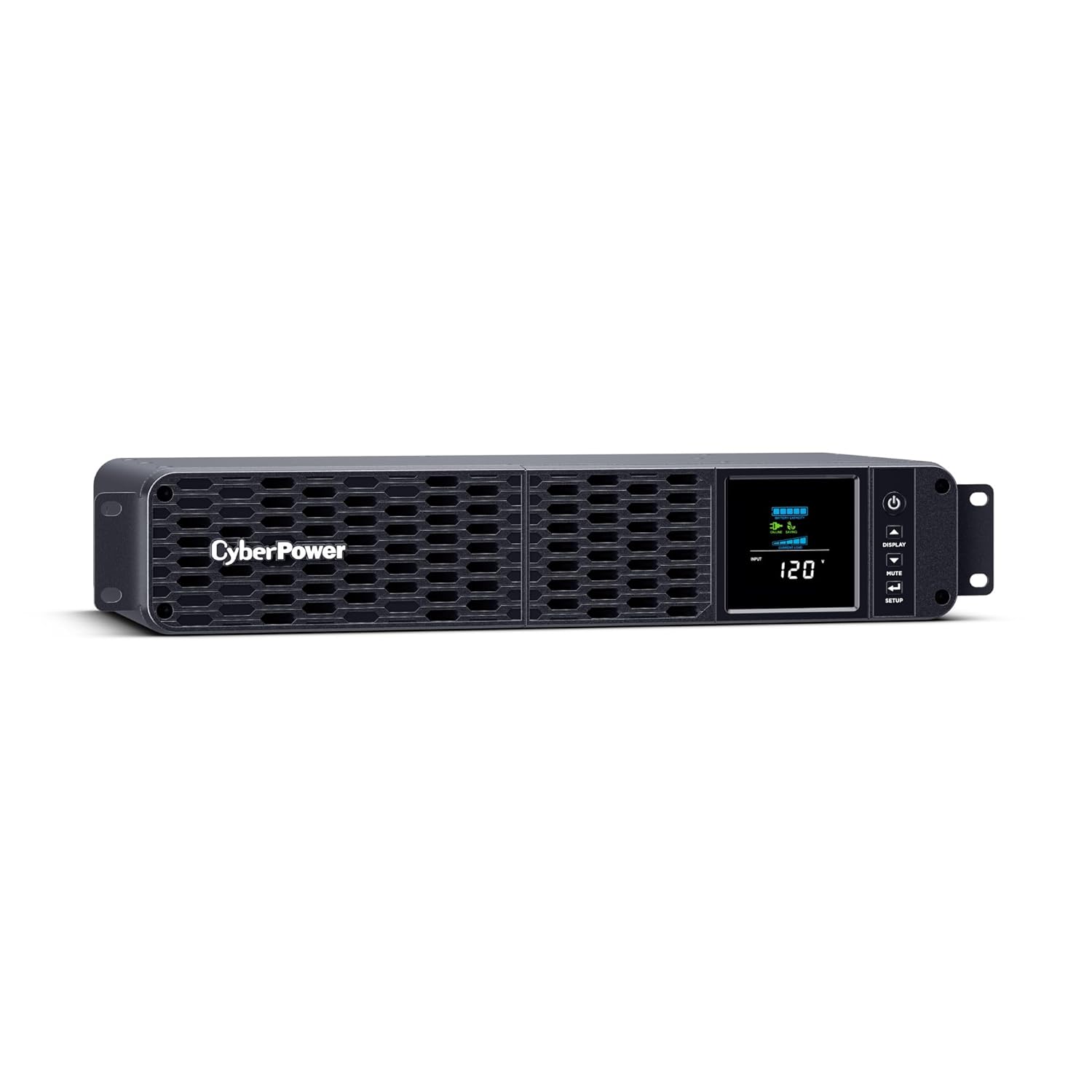 CyberPower CP1500PFCRM2U PFC Sinewave UPS Battery Backup and Surge Protector 1500VA 1000W 8 Outlets AVR Short Depth 2U