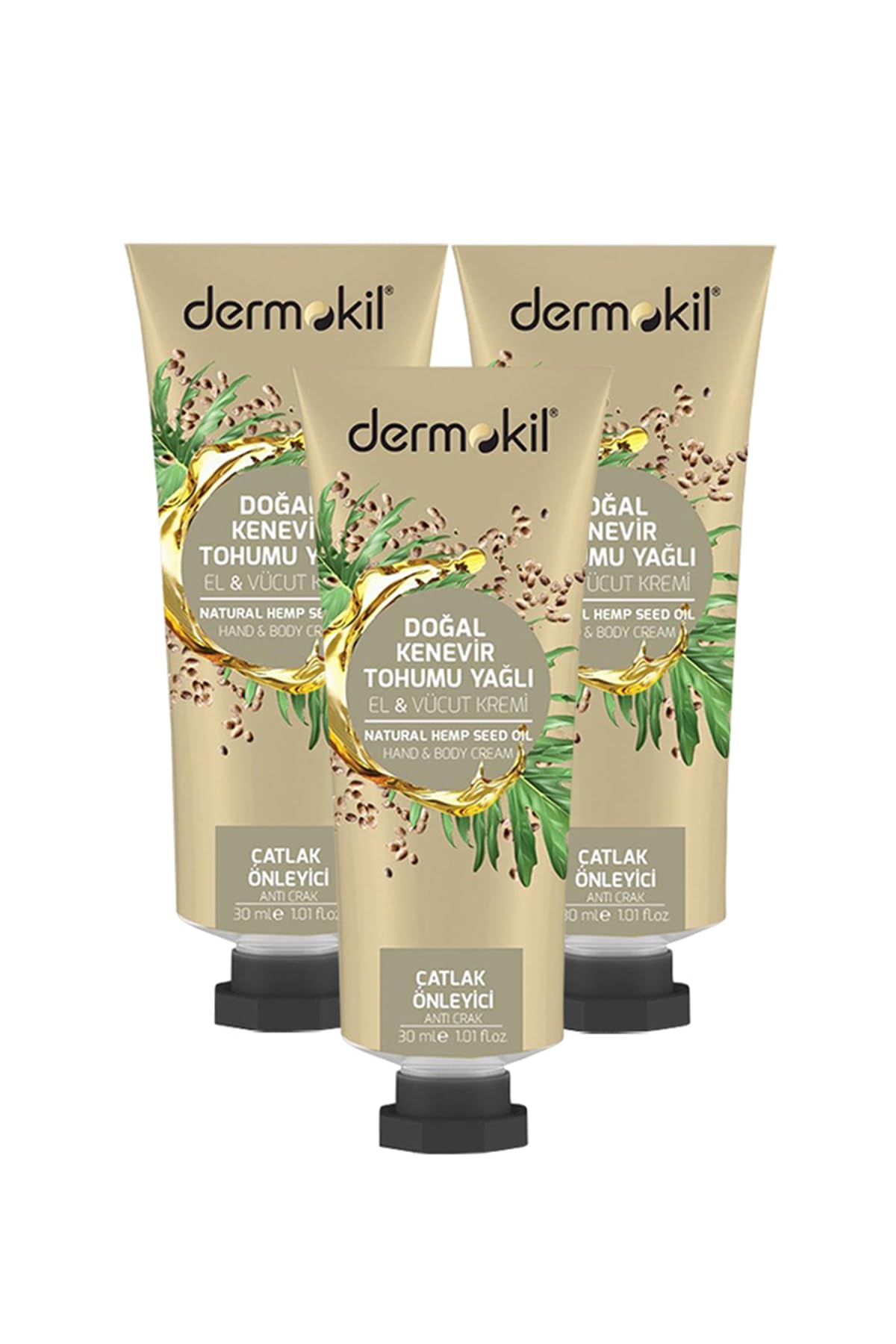 Dermokil Kenevir Tohumu Yağlı El ve Vücut Kremi, 75 ml x 3 Adet