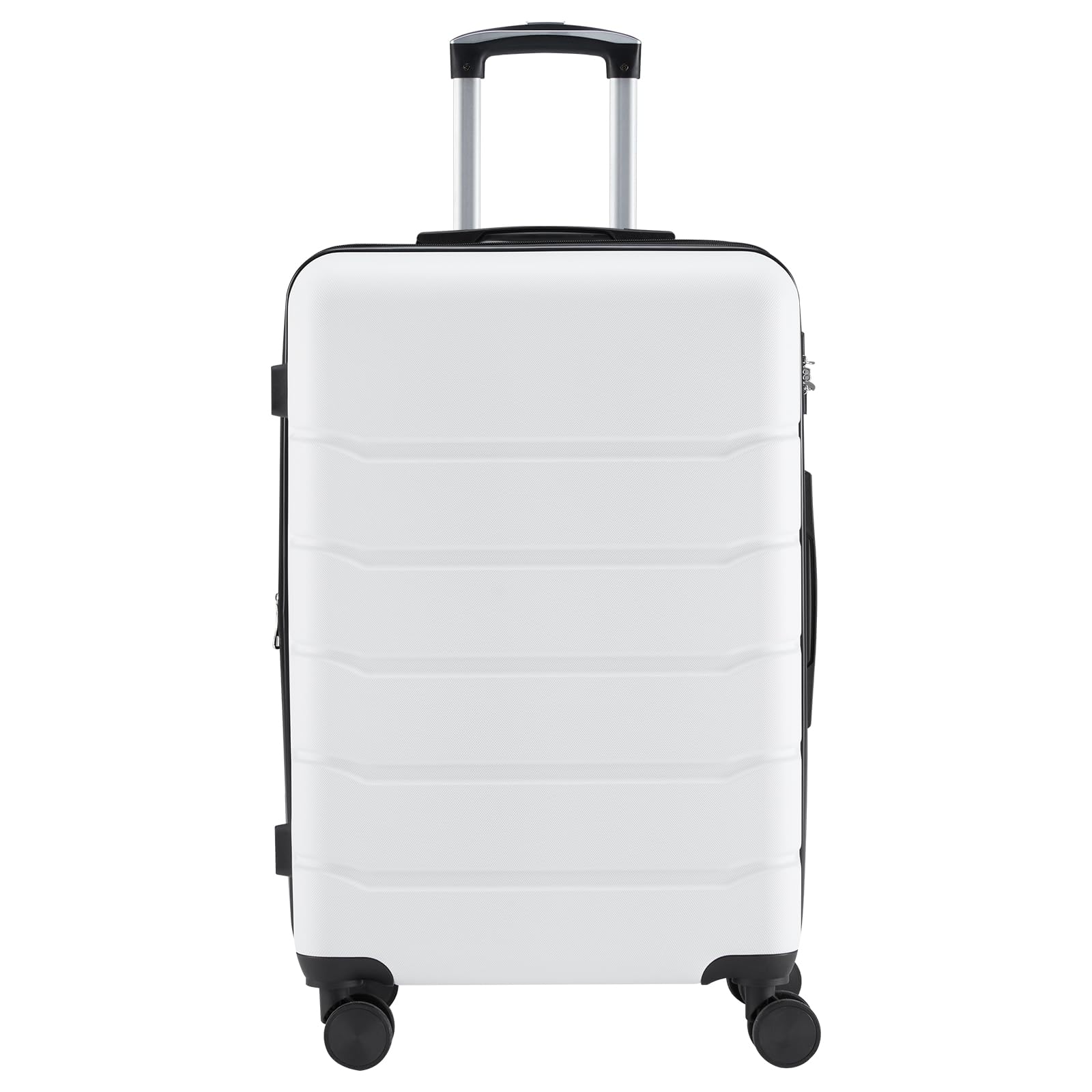 24 Inch Checked Luggage, Expandable Suitcase with Spinner Wheels