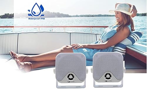 Guzare Marine Stereo Speaker Package, Bluetooth, Mp3/Usb Am/Fm Waterproof Radio Bundle For Boat Spa Atv Utv #TOP5