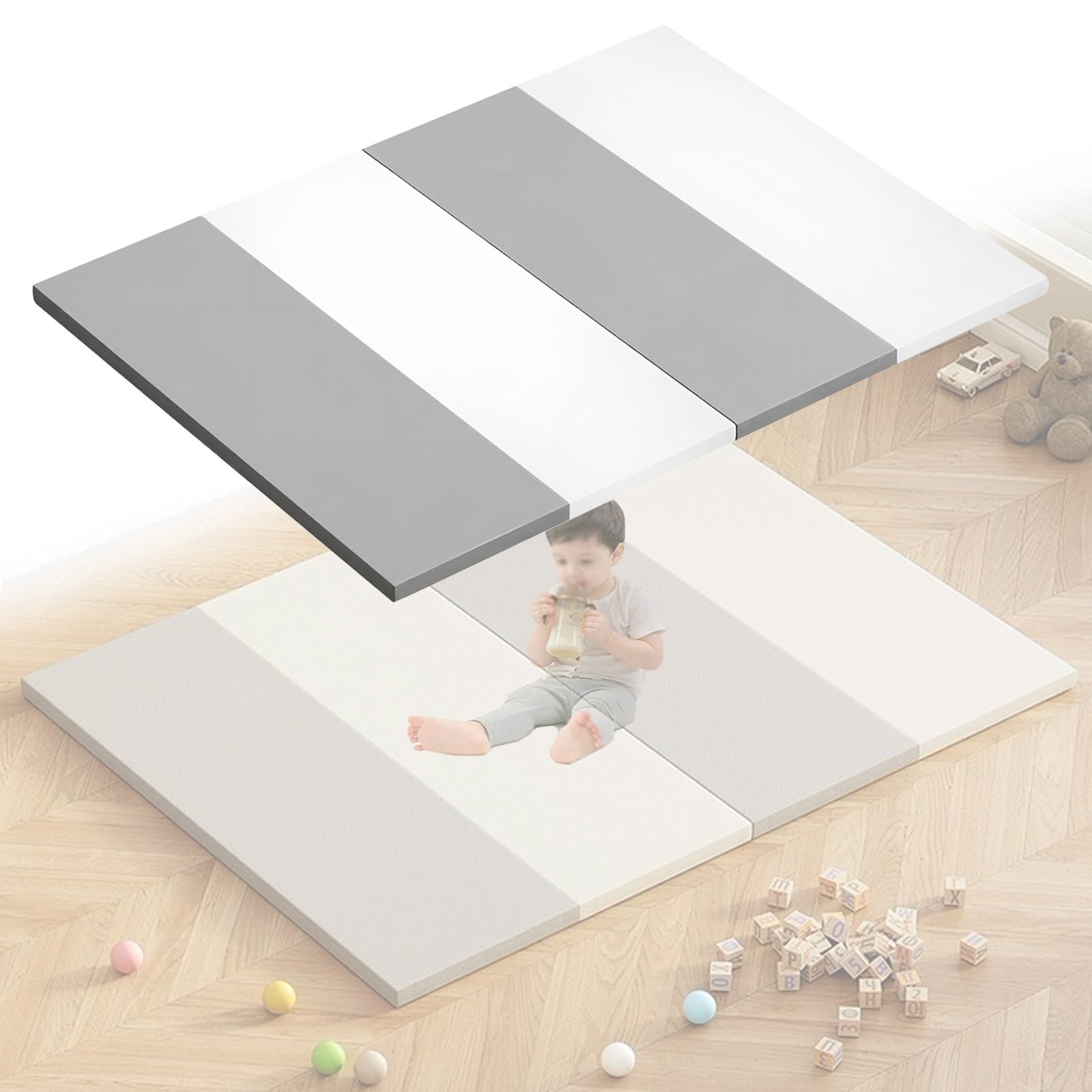 Amazon.co.jp: プレイマット 赤ちゃん 4段 折りたたみ