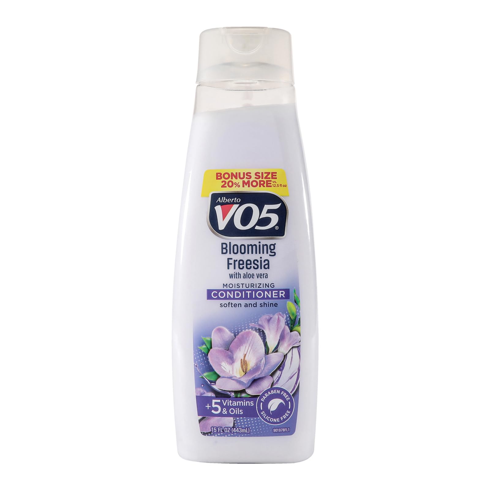 Alberto VO5 Blooming Freesia Revitalizing Conditioner - Hair Conditioner Formulated with Essential Vitamins and Oils - Fresh Floral Fragrance - 15 oz