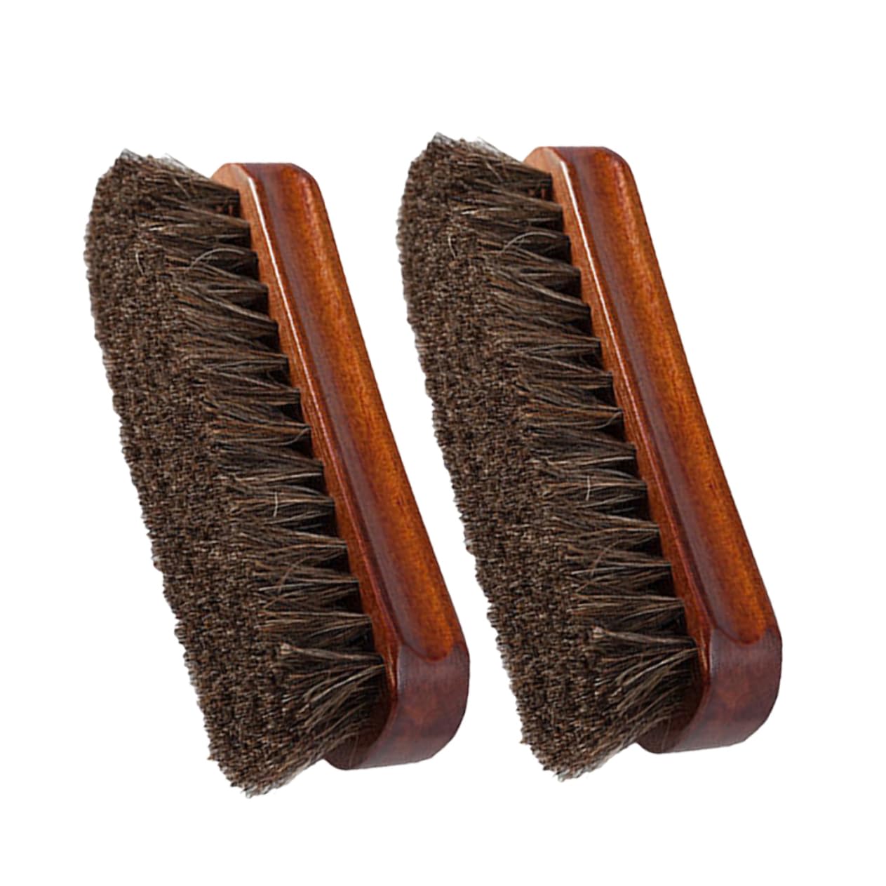 Veemoon Cepillo De Madera para Limpiar Zapatos Cepillo De Pelo De Caballo Cepillo De Limpieza Cepillo Pequeño para Cuero Cepillo De Pelo De Caballo para 2 Piezas x 4