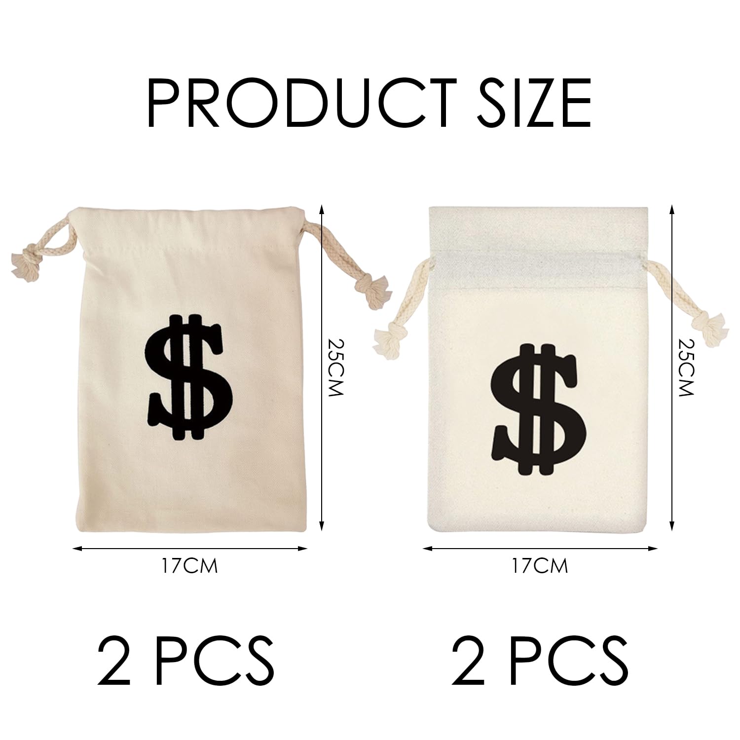 4 Pezzi Tasche per Coregne, Borse di Stoccaggio di Grandi Dimensioni, Borse di Stoffa da Cartello in Dollari, Oggetti di Scena per Le Prestazioni.
