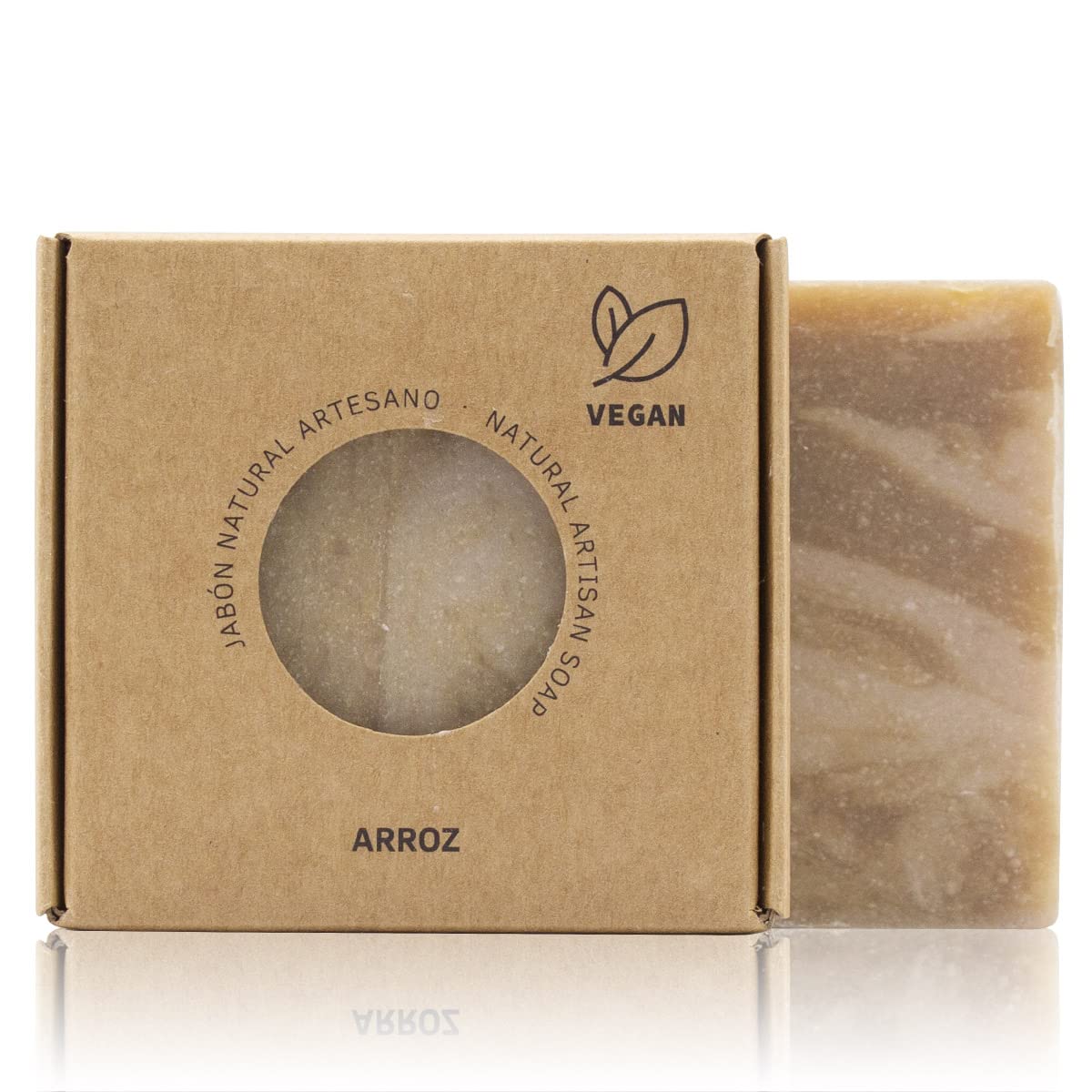 Labnatur Jabón Natural Arroz Artesanal - Hidratación y Limpieza Profunda - Con Aceites de Oliva y Coco - Para Piel Sensible - Vegano y Sin Aceite de Palma - Fabricado en España - 100 g — view 2