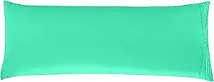 Elegant Comfort Luxury Ultra-Soft 1-Piece Pillowcase Set - 1500 Premium Hotel Quality Microfiber Double Brushed - Wrinkle Resistant, Body Pillowcase Size, Paradise Teal