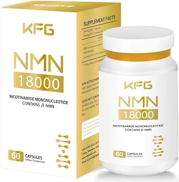 KFG NMN 18000 - NMN Nicotinamide Mononucleotide Supplement with Resveratrol, Stabilized Form & 99% High Purity to Boost NAD+ Levels for DNA Repair Supplement,for Healthy Aging,60 Capsules