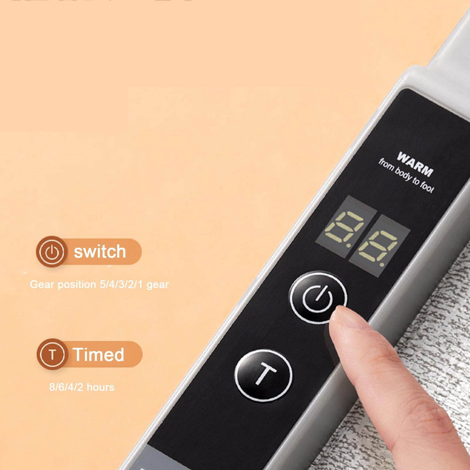 Scaldapiedi elettrico riscaldato con controllo della temperatura, design pieghevole per uso sotto la scrivania in casa e in ufficio