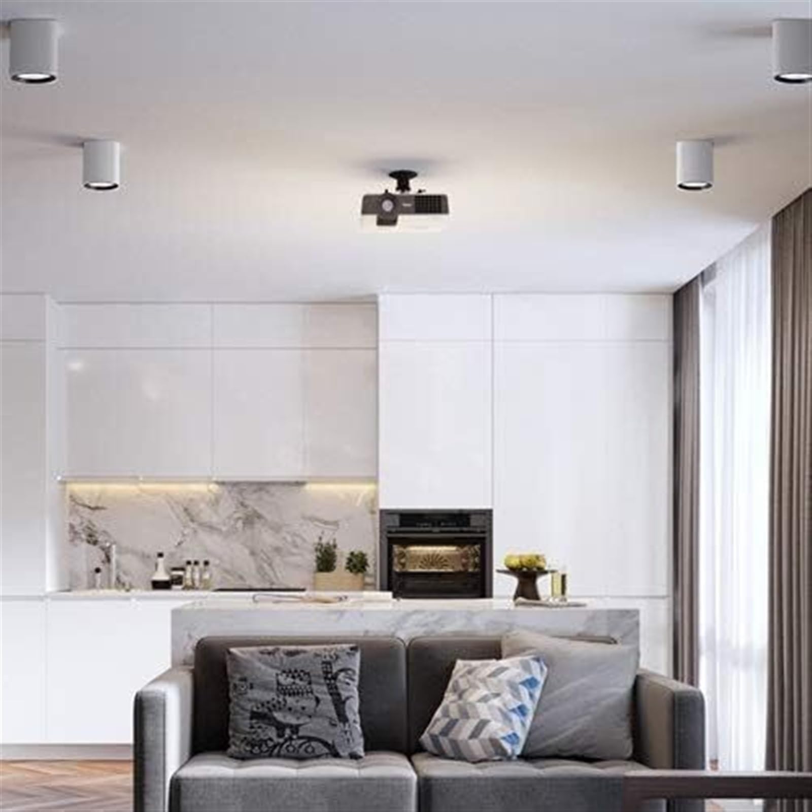 Robusto faretto da Incasso a Parete Quadrato Top Shot Nordic Tipo a soffitto 7w12w Luci a LED for la casa Faretti COB Centro Commerciale ad Apertura Gratuita(Neutral Light,7W)