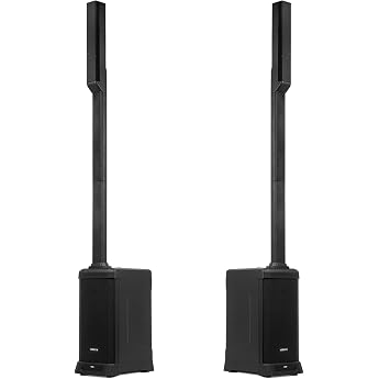 Vonyx VX820 PA System Active, Set of 2 - 400W Line Array Column Speaker, 8 Inch Subwoofer Active, Bluetooth 5.0, DSP, 4-Chann