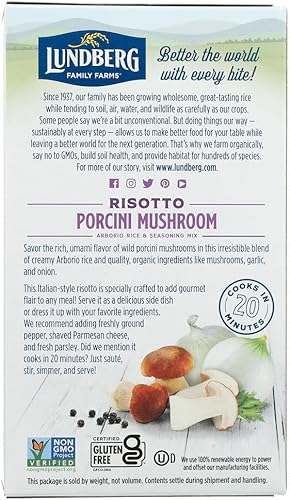 Miniatura 3 de Lundberg Risotto orgánico de hongos silvestres Porcini 5.90 onzas (caja de 6)