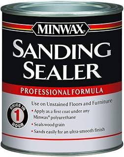 Minwax 65700 Clear Sanding Sealer Water-Based Quart - Quick Dry Wood Grain Sealer for Floors, Furniture, Cabinets