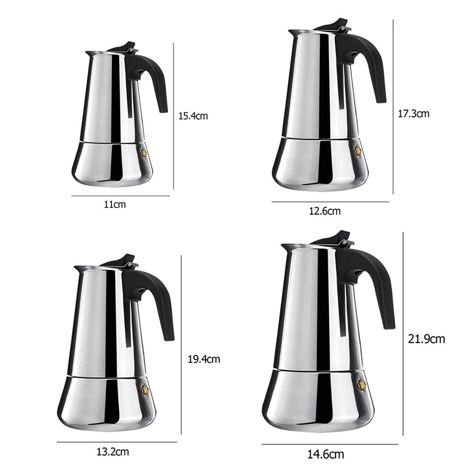 Kawiarka do mokki Ekspres do kawy Mokka Ekspres do kawy ze stali nierdzewnej Mokka Espresso Percolator Ekspres do kawy Prosty w użyciu (kolor: stal nierdzewna, rozmiar: 300 ml) (stal nierdzewna 100