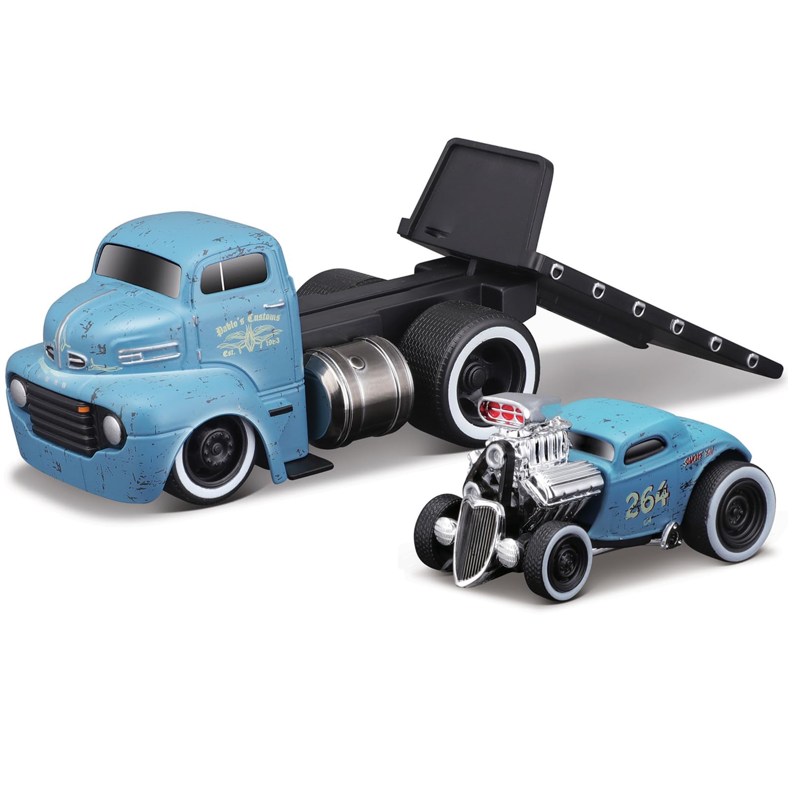 Xiangtat 1/64 Scale Top Muscle Transports Series for 1950 Fort COE Flatbed Truck and 1933 Fort 3W Coupe Diecast Metal Model Car (11533)