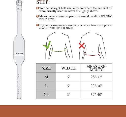 Miniatura 2 de Cinturón de cuero para levantamiento de pesas, 10 agujeros ajustables, 4 y 6 pulgadas de ancho, cinturón de alimentación de doble punta para
