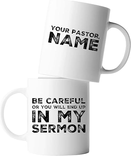 Miniatura 9 de Taza de café con texto en inglés «Be Careful Or You'll End Up In My Sermon», los mejores regalos divertidos del mundo, impresionantes tazas de té