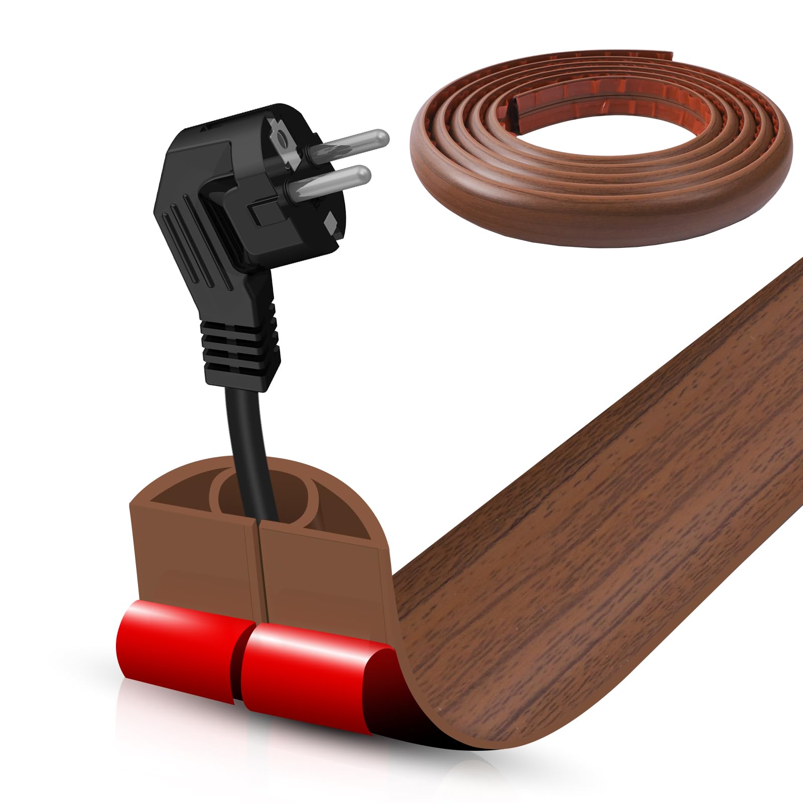 Floor Cord Cover Self Adhesive Cord Hider,20FT Cable Management, Extension Strip Protector for Wires, Prevent Cable Trips for Offices, Gyms,