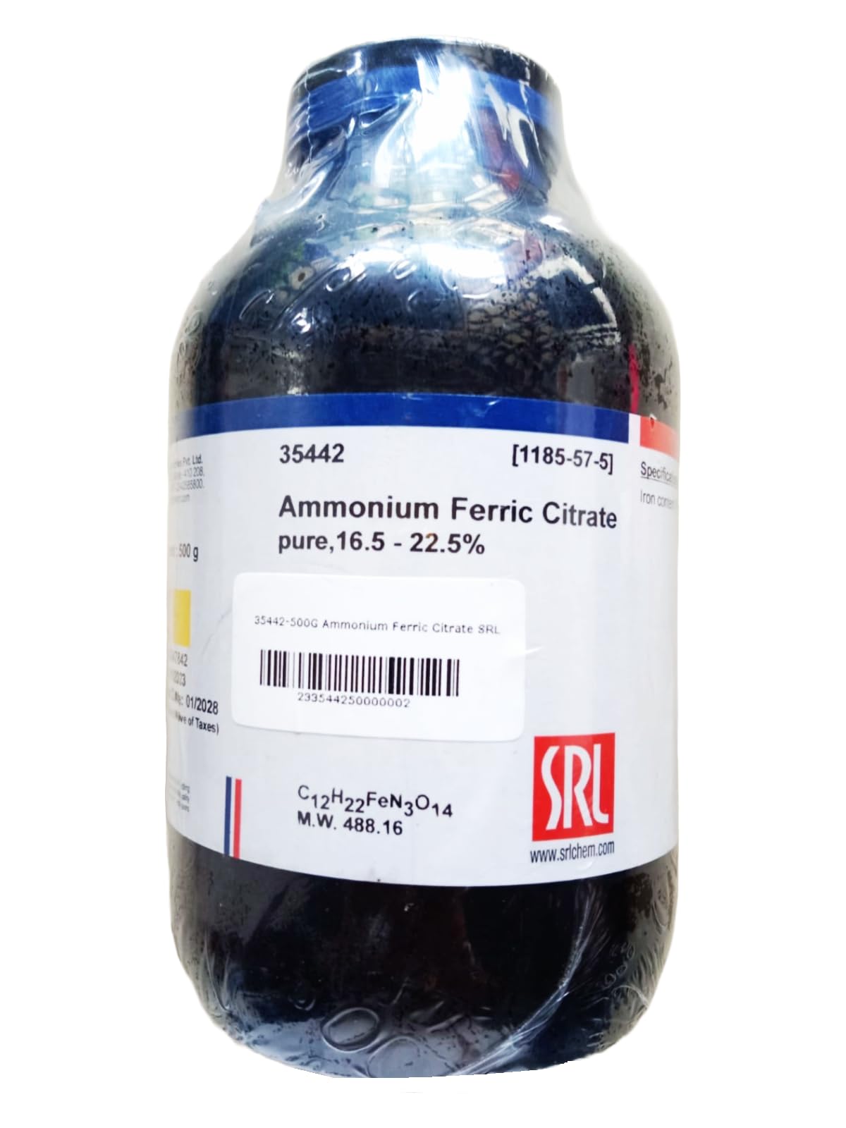 See full amazon price history chart for SRL Ammonium Ferric Citrate pure, 16.5-22.5%, 500Gm, CAS NO 1185-57-5, Molecular Formula : C12H22FeN3O14, Storage : Room Temperature, Shelf Life : 60 Months for laboratory and industrial use SRL Ammonium Ferric Citrate pure, 16.5-22.5%, 500Gm, CAS NO 1185-57-5, Molecular Formula : C12H22FeN3O14, Storage : Room Temperature, Shelf Life : 60 Months for laboratory and industrial use (B0CDTPJQZM) Amazon Price History, Amazon Price Tracker